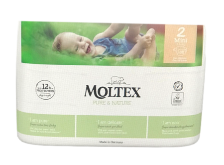 Moltex Windeln nature no.1 Größe 2 Mini, 3-6kg,, 38 szt. ekologiczne pieluchy jendorazowe dla dzieci